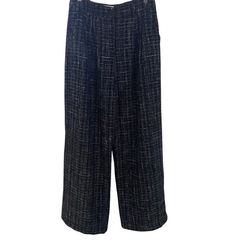 The Native One NWT wide leg adrielle tweed dress pants black medium